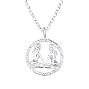 Sterling Silver Gemini Necklace - Zodiac Astrology Jewelry